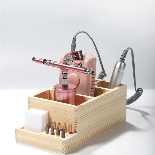 Portabrocas de madera para lijadora: almacenamiento práctico y elegante