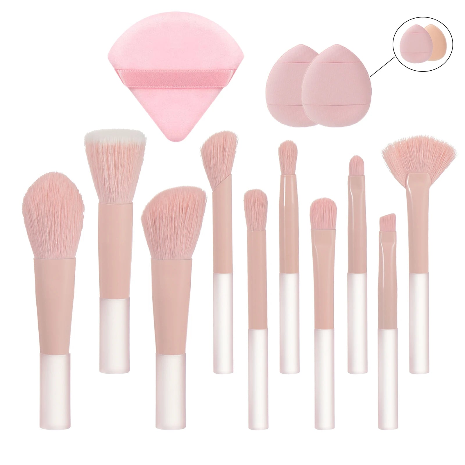 💗 Mini set de pinceaux maquillage rose – Format voyage