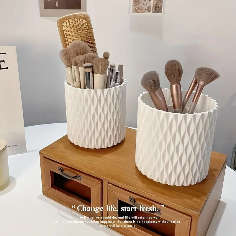 Caja de almacenamiento de maquillaje giratoria de 360°: organizador de cosméticos