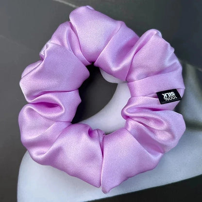 Chouchou Cheveux en Soie de Mûrier 19 momme – Élastique cheveux grande taille Uni