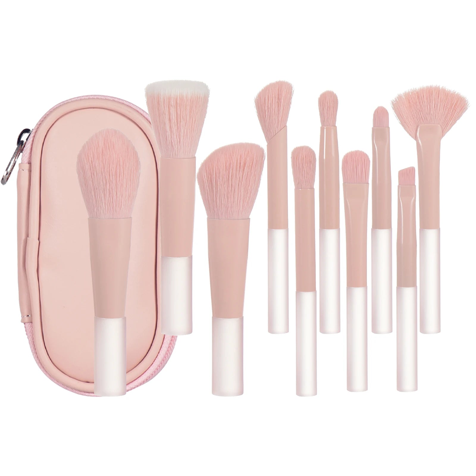 💗 Mini set de pinceaux maquillage rose – Format voyage