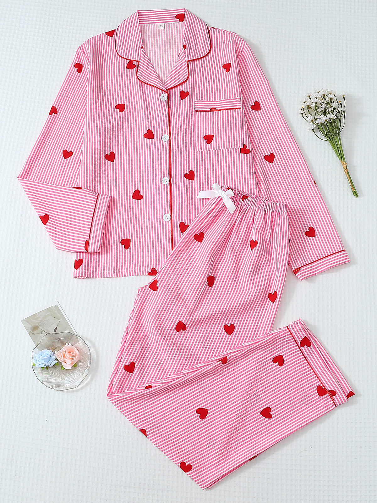 Pyjama - Haut à manches longues et pantalon à rayures ❤️