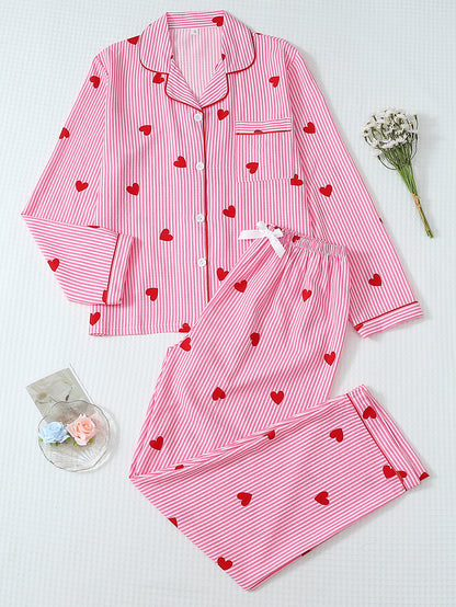 Pyjama - Haut à manches longues et pantalon à rayures ❤️