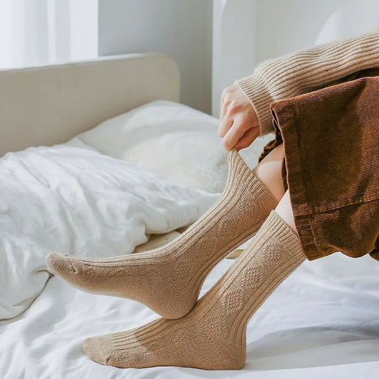 Chaussettes Femme Chaudes – Cachemire & Laine Uni