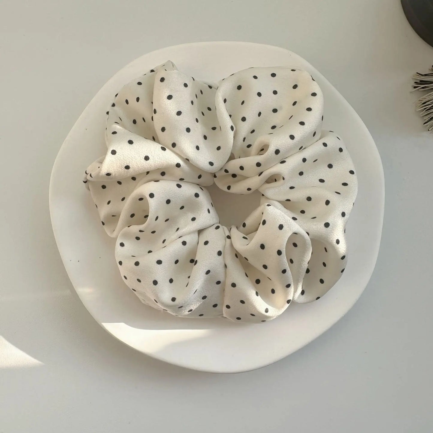 Chouchous Femme Effet Soie – Élastiques à Cheveux Pois