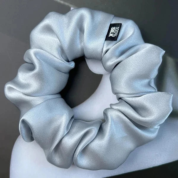 Chouchou Cheveux en Soie de Mûrier 19 momme – Élastique cheveux grande taille Uni