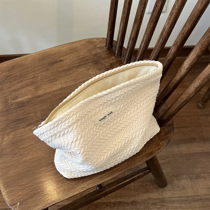 Trousse de Rangement femme crochet coton tissé à la main Uni
