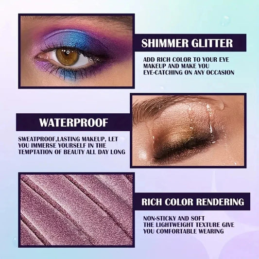 Palette 13 fards à paupières liquides – Fini mat & ultra-brillant, waterproof & longue tenue