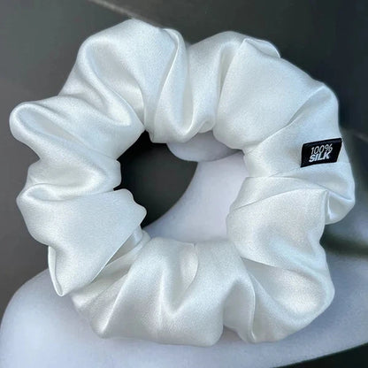 Chouchou Cheveux en Soie de Mûrier 19 momme – Élastique cheveux grande taille Uni