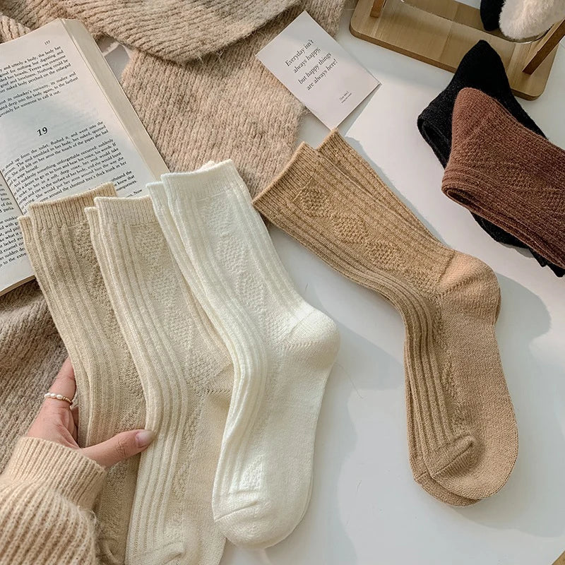 Chaussettes Femme Chaudes – Cachemire & Laine Uni