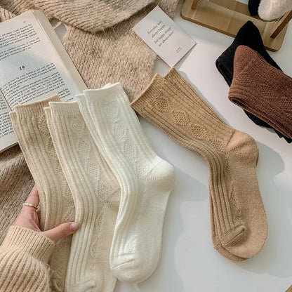 Chaussettes Femme Chaudes – Cachemire & Laine Uni