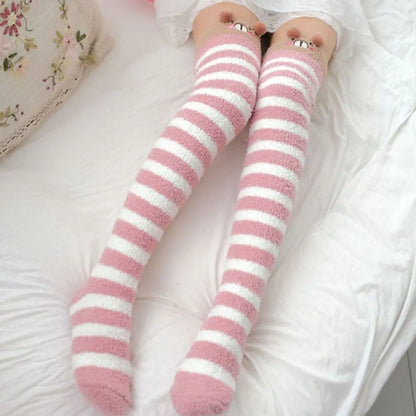Women's Kawaii Animal Print Thigh-High Socks – Soft & Warm Long Stockings