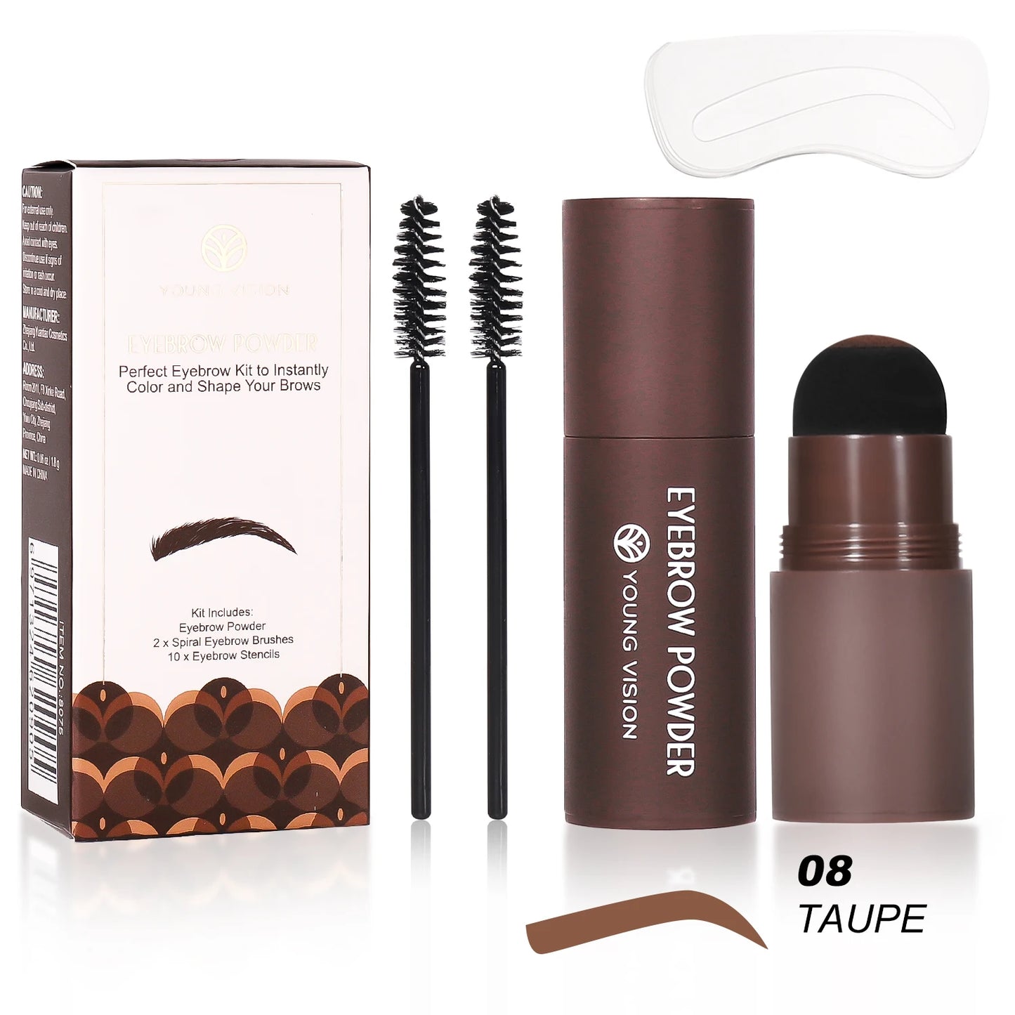 👁️🖌️ Eyebrow Stamp Kit with Stencils – Waterproof &amp; Long Lasting (1 Stamp + 10 Stencils)