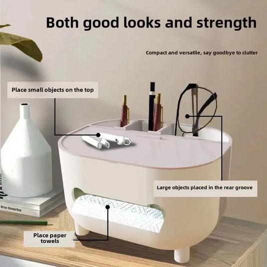 🧻✨ Caja de pañuelos de lujo de estilo nórdico: almacenamiento multifuncional para sala de estar y oficina