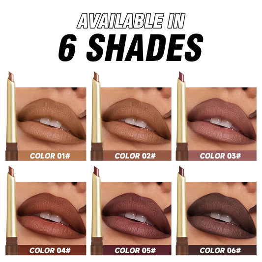 Lápices labiales mate de 6 colores: contorno natural y duradero