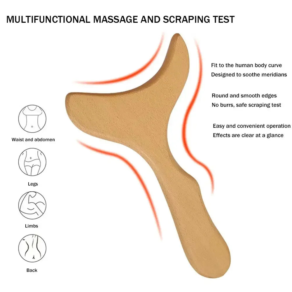 Herramienta de masaje de madera para esculpir – Gua Sha corporal
