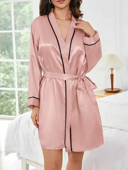 Peignoir court femme léger – Robe de chambre d’été confortable et polyvalente