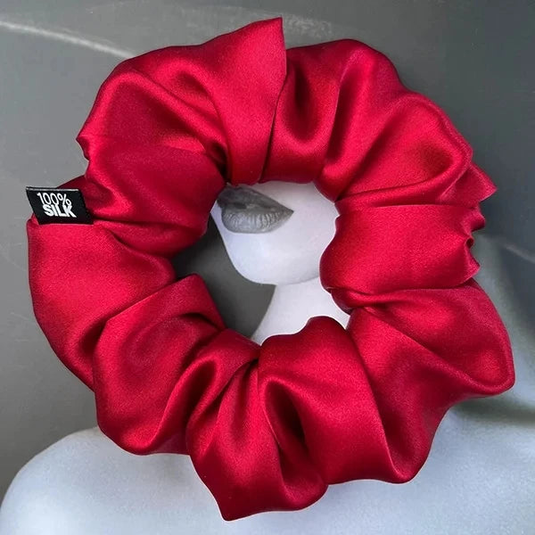 Chouchou Cheveux en Soie de Mûrier 19 momme – Élastique cheveux grande taille Uni