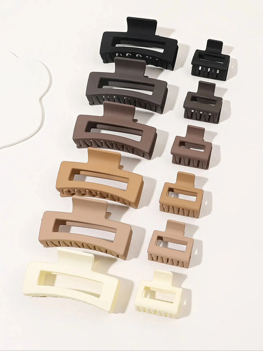 🧷 Pack de 12 clips rectangulares esmerilados: estilo simple y moderno