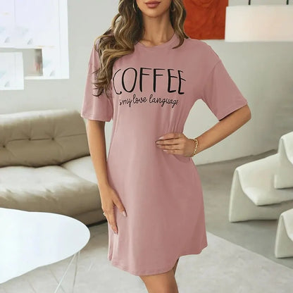 Nuisette Femme Milk Silk – Courte à Manches Courtes imprimé ☕️
