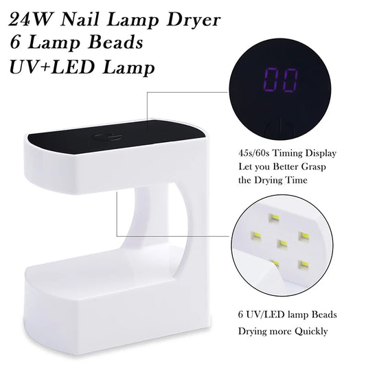 Mini lámpara UV para uñas con 6 LED: compacta e ideal para viajes