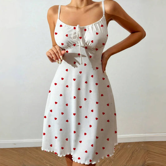 Nuisette Femme - Nuisette à Bretelles à motif ❤️🍒🍓