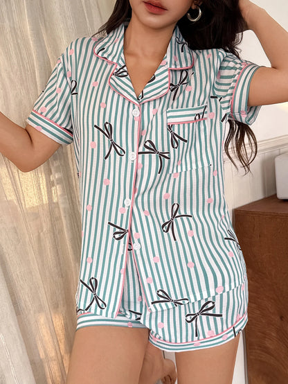 Ensemble Pyjama Femme 2 Pièces – Léger & Confortable Été 🎀