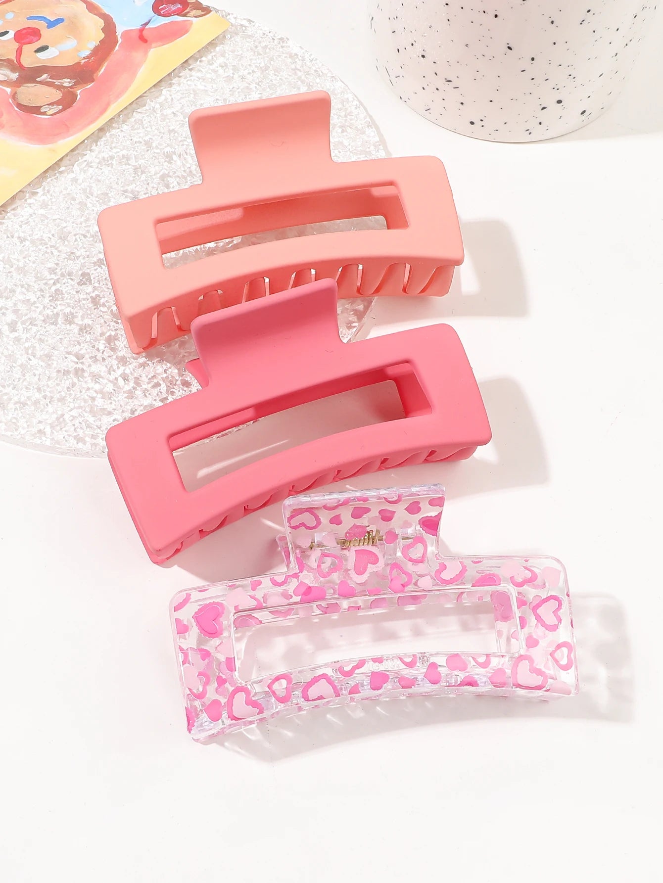 Lot de pinces cheveux femme - Uni et imprimé variés