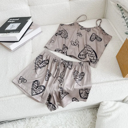 Pyjama Femme – Haut Camisole et Short imprimé variés