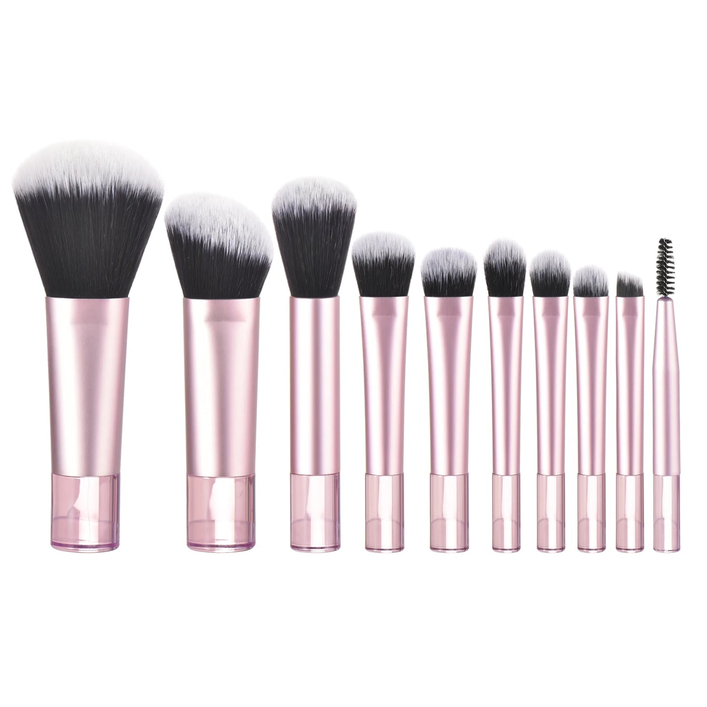 💗 Mini juego de brochas de maquillaje rosa – Tamaño de viaje