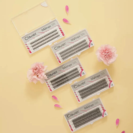 Pestañas postizas BeVShape Cluster – Rizo B, efecto natural y sedoso (10D)
