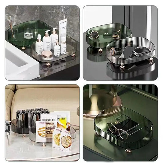 Organizador de maquillaje y perfumes – Tamaño grande con soporte dorado