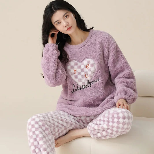 Pyjama Femme Flanelle - Haut Manches Longues et Pantalon imprimé variés 🍓