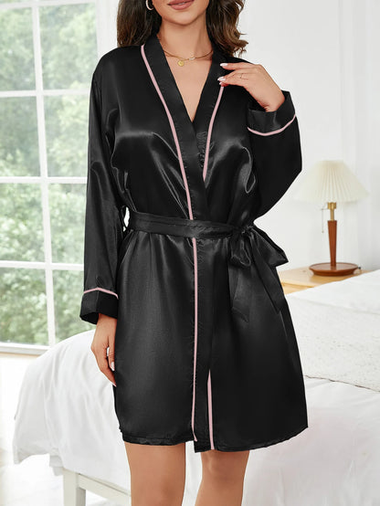 Peignoir court femme léger – Robe de chambre d’été confortable et polyvalente