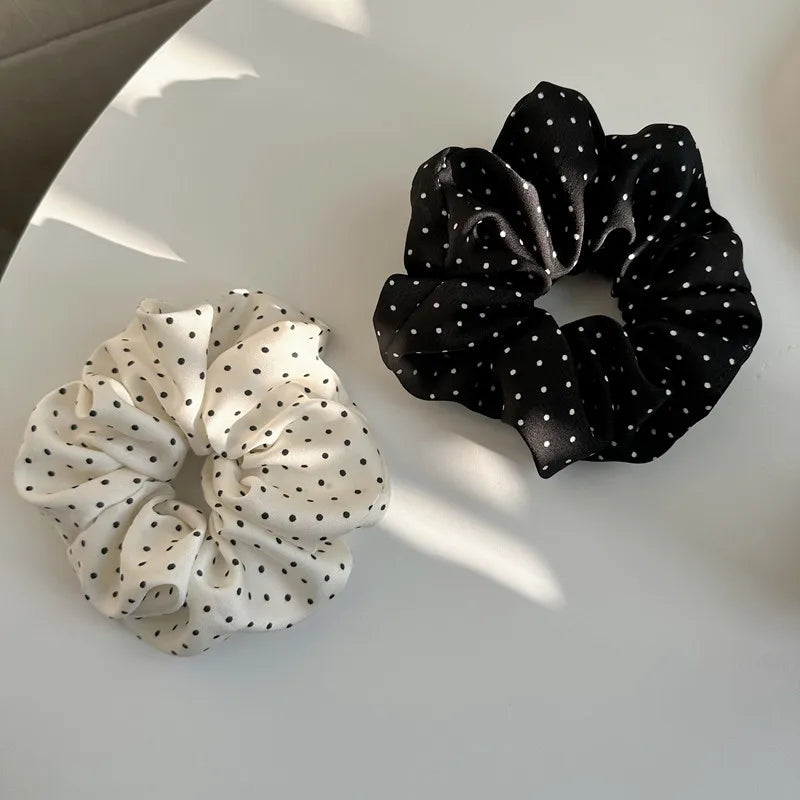 Chouchous Femme Effet Soie – Élastiques à Cheveux Pois