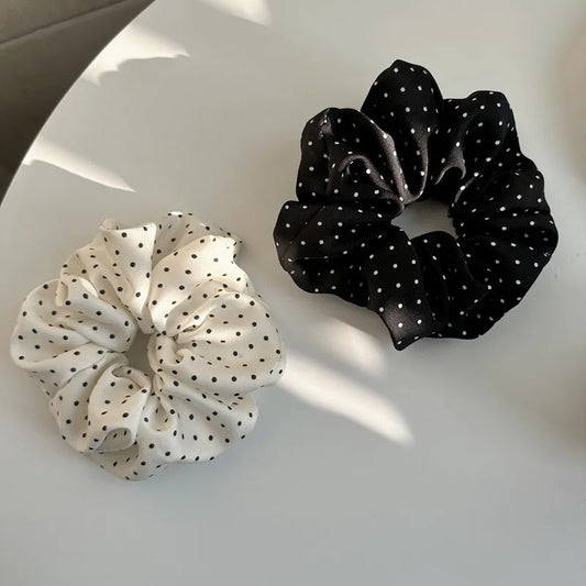 Chouchous Femme Effet Soie – Élastiques à Cheveux Pois