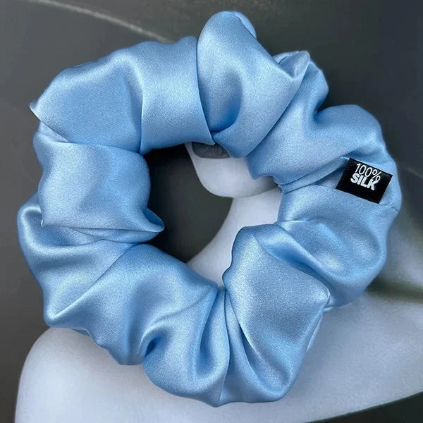 Chouchou Cheveux en Soie de Mûrier 19 momme – Élastique cheveux grande taille Uni