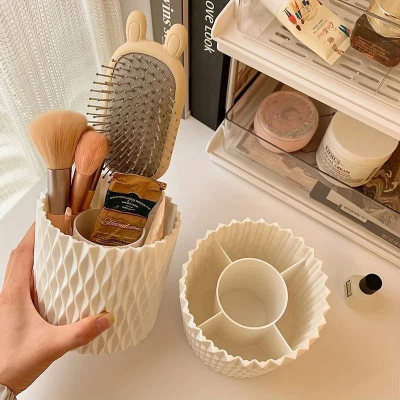 Caja de almacenamiento de maquillaje giratoria de 360°: organizador de cosméticos