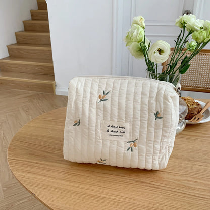 Trousse de Rangement Coton Brodée – Pochette portable multifonction imprimé variées 🧸