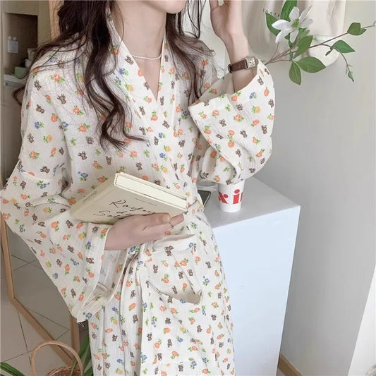 Robe de Chambre Femme – Longue Avec Manches Longues imprimé variés