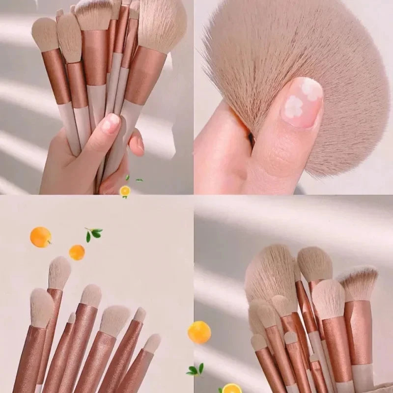 💖 Ensemble de Pinceaux Maquillage – Fond de Teint, Poudre, Fards & Estompe