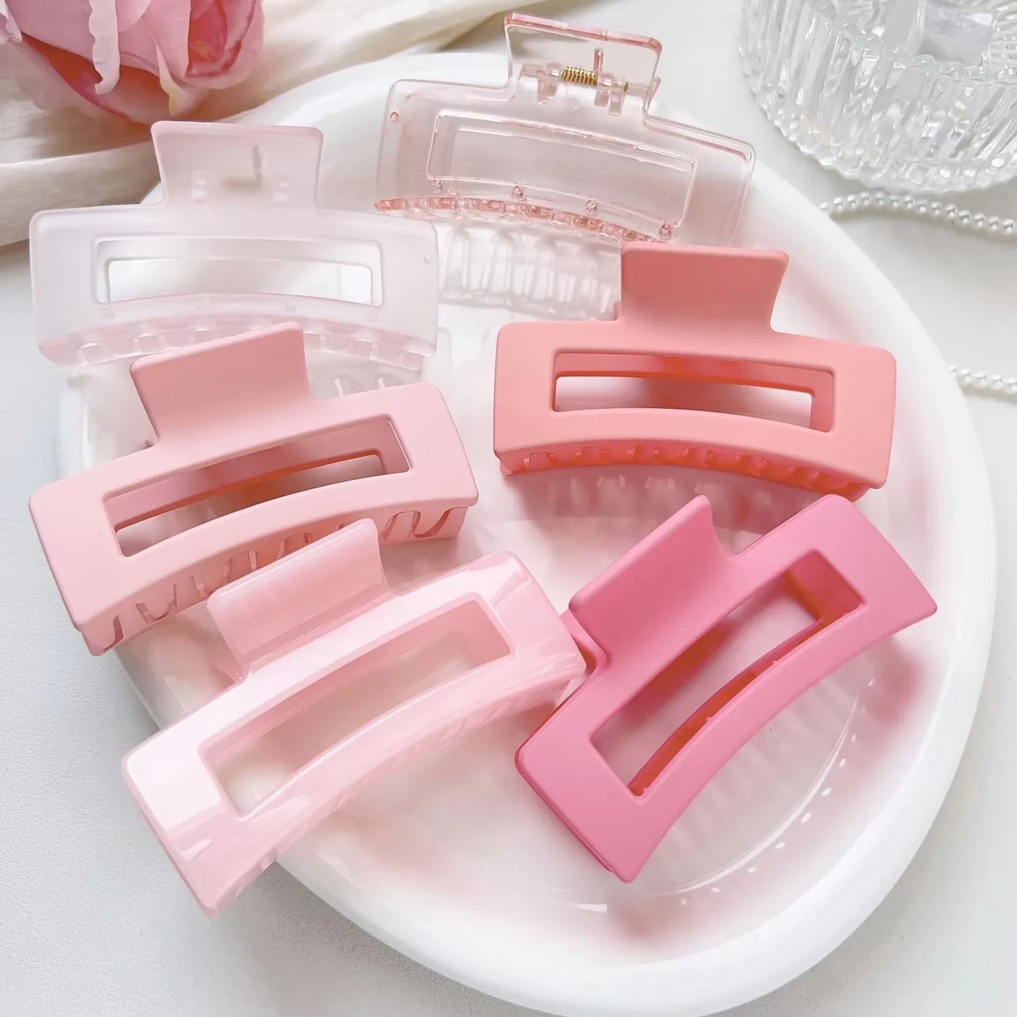 🧷 Pack de 12 clips rectangulares esmerilados: estilo simple y moderno