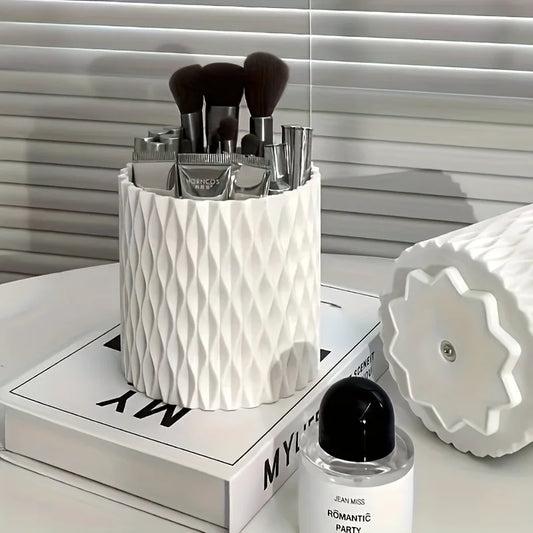 Caja de almacenamiento de maquillaje giratoria de 360°: organizador de cosméticos