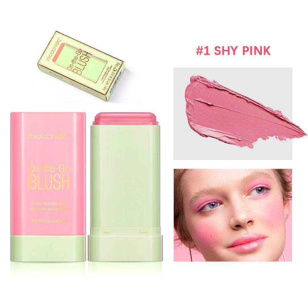 💗 Long-lasting Blush Stick – Matte Finish &amp; Korean Pink Shades