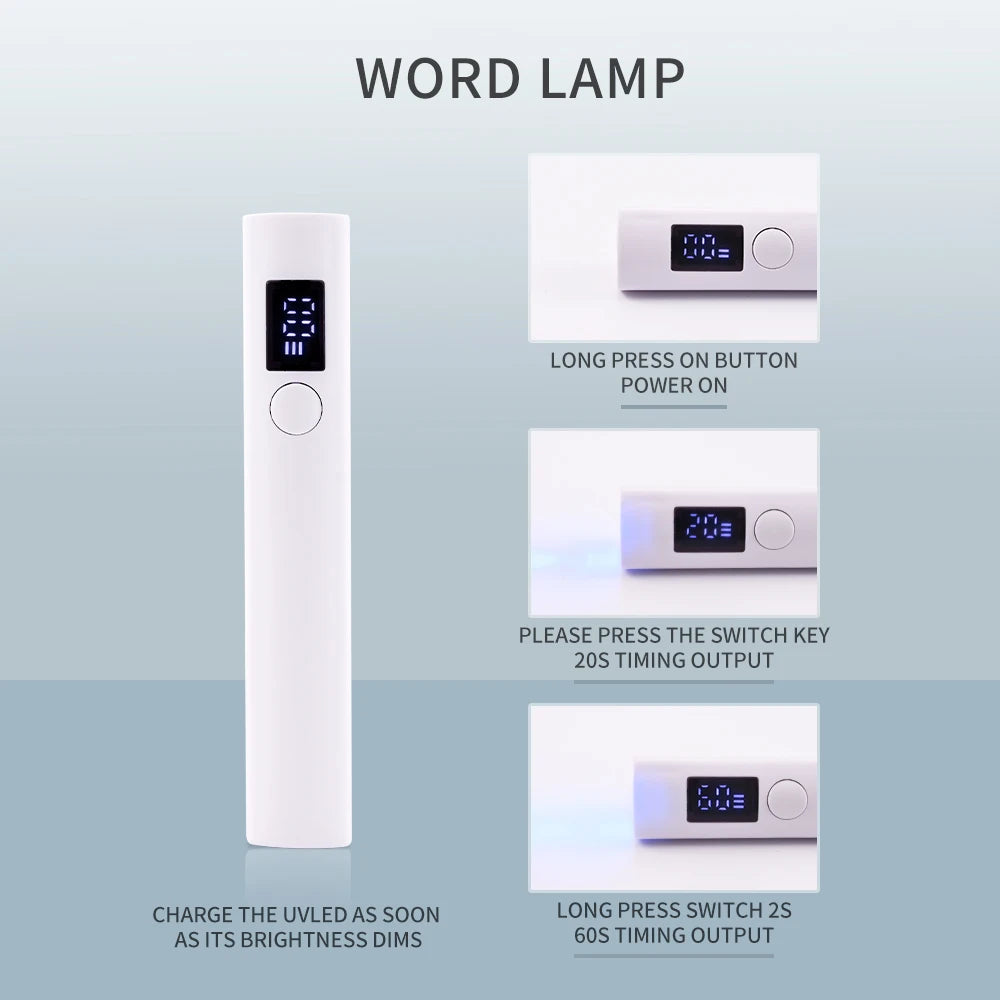 Mini lámpara de uñas UV/LED: portátil y recargable por USB