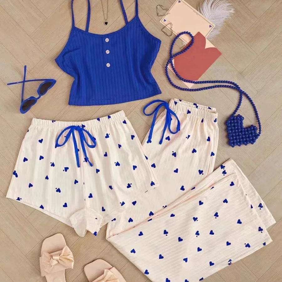 Ensemble de pyjama - Haut camisole, short et pantalon 🩷