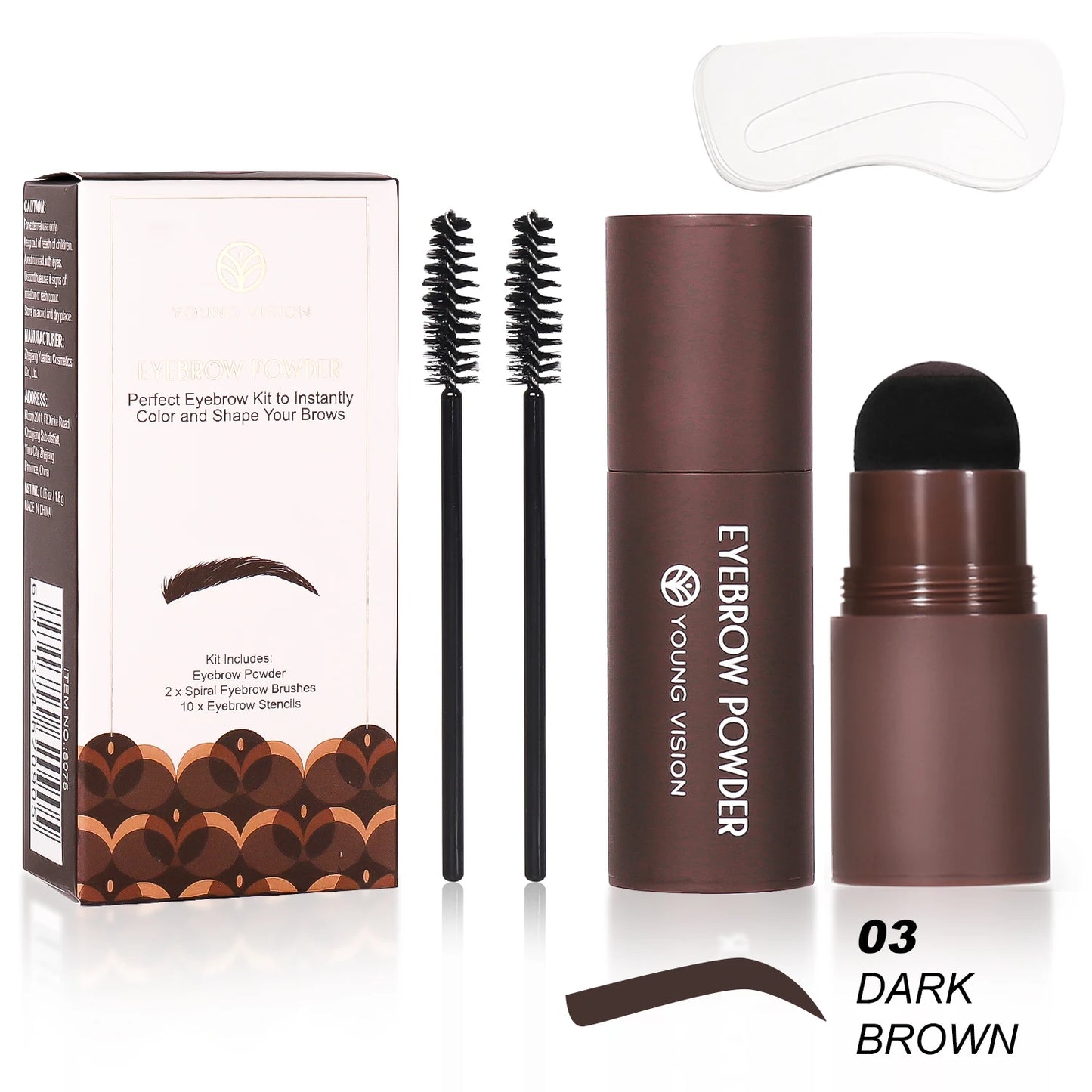 👁️🖌️ Eyebrow Stamp Kit with Stencils – Waterproof &amp; Long Lasting (1 Stamp + 10 Stencils)