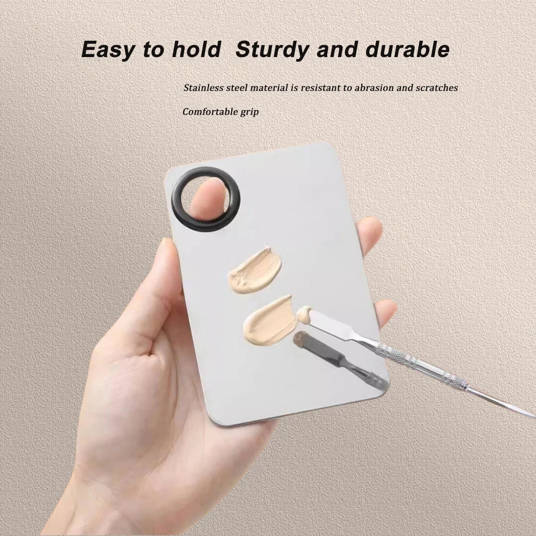 Paleta de mezcla de maquillaje de acero inoxidable - Herramienta profesional