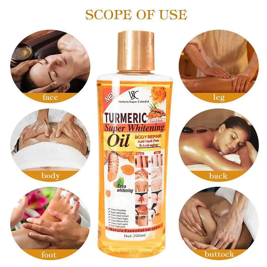 Aceite esencial de cúrcuma 200 ml – Hidratante y nutritivo para rostro y cuerpo