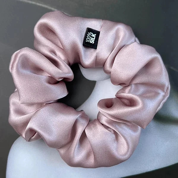 Chouchou Cheveux en Soie de Mûrier 19 momme – Élastique cheveux grande taille Uni